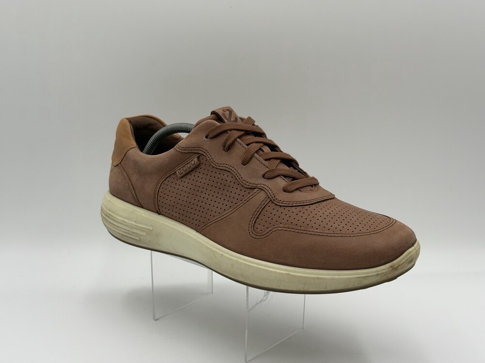 ECCO Men’s Size 11/45 Brown Leather Comfort Shoes Soft 7 Runner Sneakers